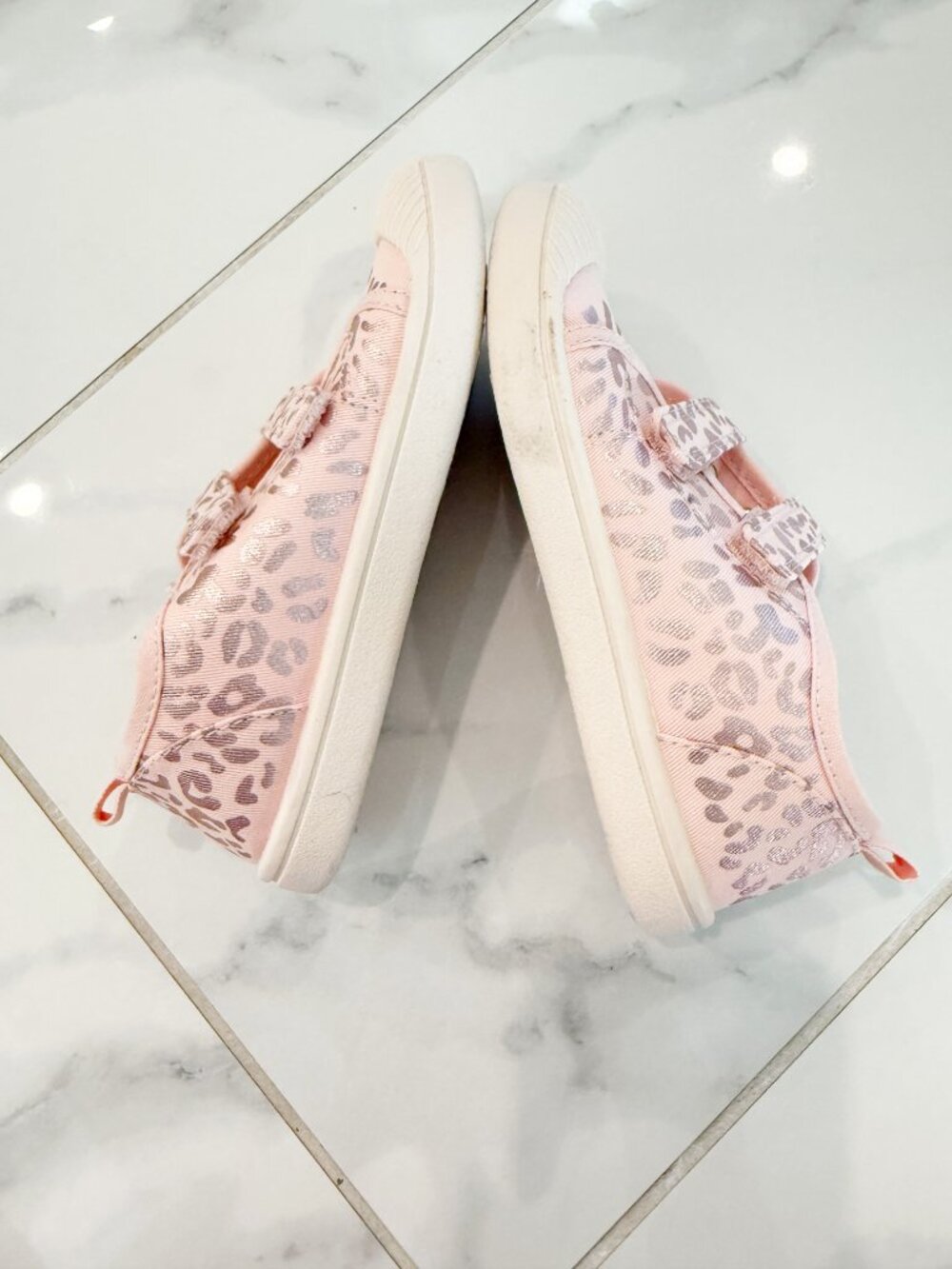 Cat & Jack Pink Toddler 12 Parker Hook and Loop Closure Leopard Print Sneakers - Picture 6 of 9